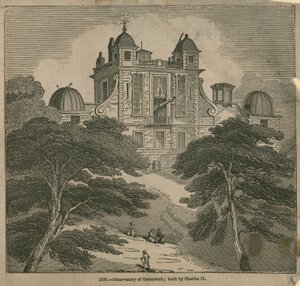 Observatoriet i Greenwich, London, byggt av Charles II av English School