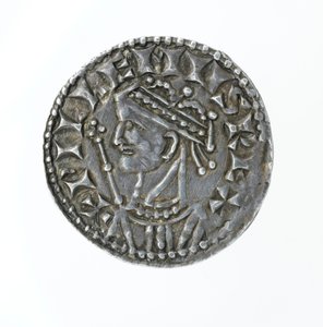 Framsidan av ett öre, från Vilhelm I:s regeringstid (silver) av English School