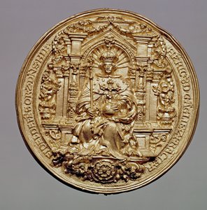 Framsidan av Henrik VIII:s (1491-1547) sigill (guld) (se 181809 för baksidan)
