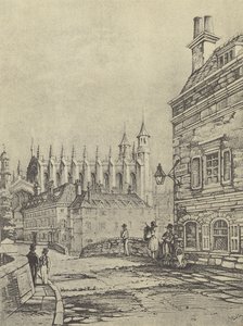 Old Barnes Pool Bridge, 1838 (gravyr) av English School