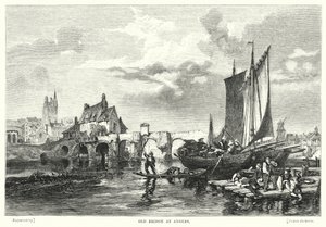 Gamla bron vid Angers (gravyr) av English School