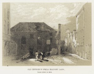 Old Church i Inkle Factory Lane, nedtagen 1845 (gravyr) av English School