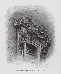 Gamla dörröppningen, 24, Carey Street (litografi) av English School