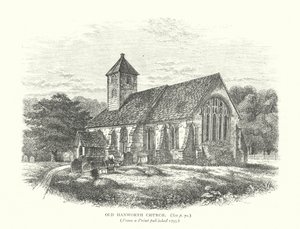 Gamla Hanworths kyrka (gravyr) av English School