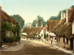 Old Village Shanklin (handfärgat foto) av English School