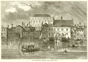 Gamla Whitehall Palace från floden av English School