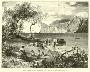 Olive Grove på stranden av Gardasjön, nära Torbole av English School