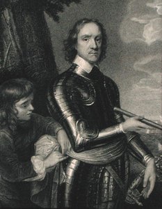 Oliver Cromwell (1599-1658) från "The Gallery of Portraits", publicerad 1833 (gravyr) av English School