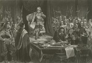Oliver Cromwell vägrar Englands krona, 1657 av English School