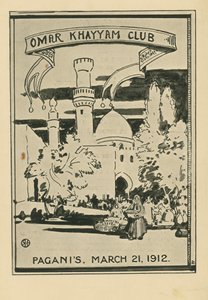 Omar Khayyam Club Dinner, 21 mars 1912, på Paganis Restaurant av English School