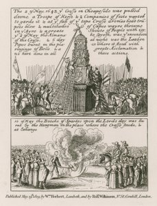 Den 2 maj 1643 drogs korset i Cheapside, London, ner av English School