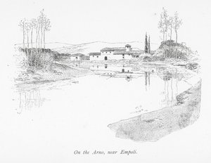 Vid floden Arno, nära Empoli (litografi) av English School
