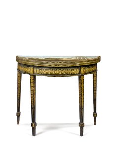 Ett av ett par George III te-bord, möjligen irländskt, ca 1780 av English School