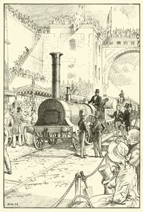Invigning av Liverpool & Manchester Railway (bläck på papper) av English School
