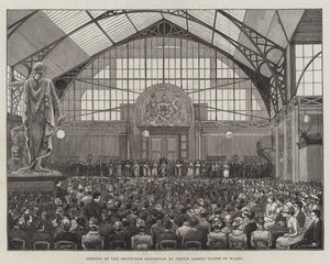 Invigning av Edinburgh-utställningen av prins Albert Victor av Wales (gravyr) av English School