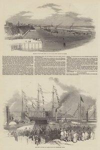 Öppnande av New Docks i Sunderland (gravyr) av English School