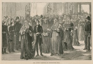 Invigning av Royal Courts of Justice: Domarna farväl till Westminster Hall av English School