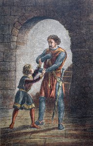 "Eller Hubert, om du vill, skär ut min tunga, så jag kan hålla ögonen", 1890 av English School