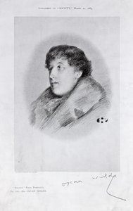 Oscar Wilde (1854-1900) ett Bijou-porträtt, från Society av English School