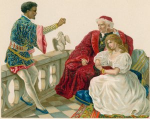 Othello pratar med Desdemona och hennes pappa av English School