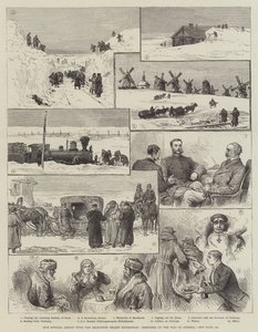 Vår speciella konstnär med Jeannette Relief Expedition, Skisser på vägen till Sibirien (gravyr) av English School