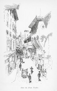 Över Ponte Vecchio (litografi) av English School
