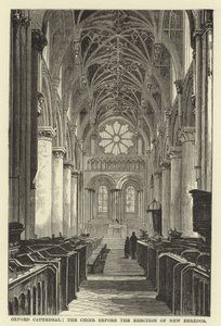 Oxford Cathedral, kören före uppförandet av nya reredos av English School