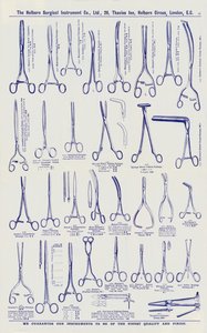 Sida från katalog över kirurgiska instrument, ca 1900 (lito) av English School