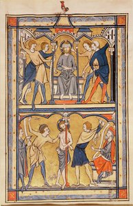 Sida från en psalter, ca 1270 (tempera på veläng) av English School
