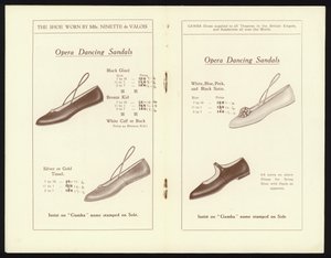Sidor från katalogen över Gambas berömda Milan Toe Ballet Shoe (litho) av English School