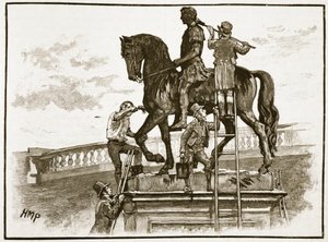 Målning King William Black, Dublin, 1822, illustration från Cassells Illustrated History of England (sepiafoto) av English School