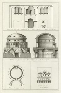 Theodorics palats och mausoleum i Ravenna, Italien, 500- och 600-talen av English School