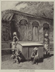 Palanquin och bärare (gravyr) av English School