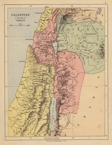 Palestina på Kristi tid (färglitografi) av English School