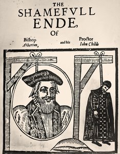 Broschyr som tillkännager avrättningen av John Atherton och hans älskare John Childe för buggeri av English School