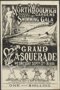 Broschyr för "Simgala och Grand Masquerade, North Woolwich Gardens" av English School