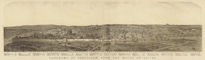 Panorama över Jerusalem från Olivberget av English School