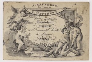 Pappersfärgare, A Saunders, handelskort av English School