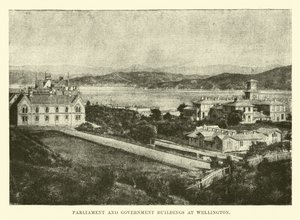 parlamentet och regeringsbyggnaderna i Wellington av English School
