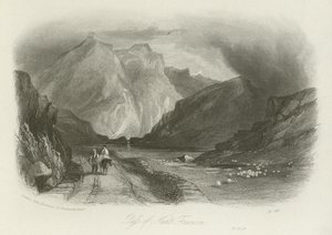 Pass av Nant Ffrancon, norra Wales av English School