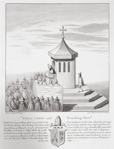 Pauls Cross and Preaching there, 1809 av English School