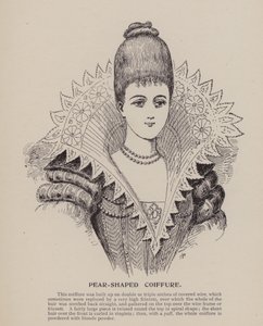 Päronformad frisyr (gravyr) av English School