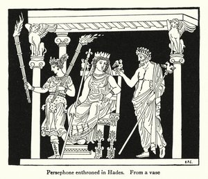 Persefone tronade i Hades (litho) av English School