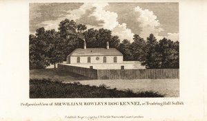 Perspektivvy av Sir William Rowleys hundkennel i Tendring Hall Suffolk av English School