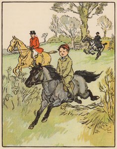 Peter har en härlig galopp (färglitografi) av English School