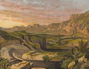 Petra, Jordanien (färglitografi) av English School
