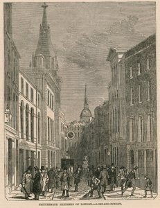 Pittoreska skisser av London - Lombard Street av English School