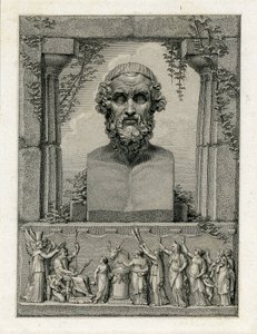 Pindar, antik grekisk lyrisk poet (c.522-c.433 f.Kr.) (gravyr) av English School