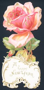 Rosa ros, nyårskort av English School