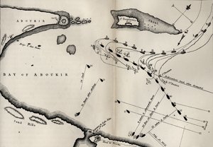 Plan för slaget vid Nilen, från The Life of Nelson av Robert Southey (1774-1843) publicerades först 1813 (se även 234266) av English School